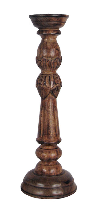Mango Wood Candle Holder Small - Click Image to Close